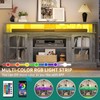 YITAHOME LED Farmhouse TV Stand for 75 Inch w/Outlets, Modern