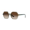 Vogue Eyewear Women's VO5361S Hexagonal Sunglasses, Transparent Light Green/Brown Gradient,