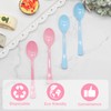 50 Pcs Pink and Blue Plastic Spoons Heavy Duty Plastic