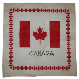 MWS Lot of 3 Canada White Small Canada Flag Border 100% Cotton 22"x22" Bandanna