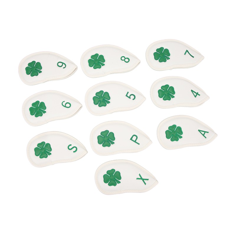 10 PCS Golf Club Head Covers Four Leaf Clover Pattern