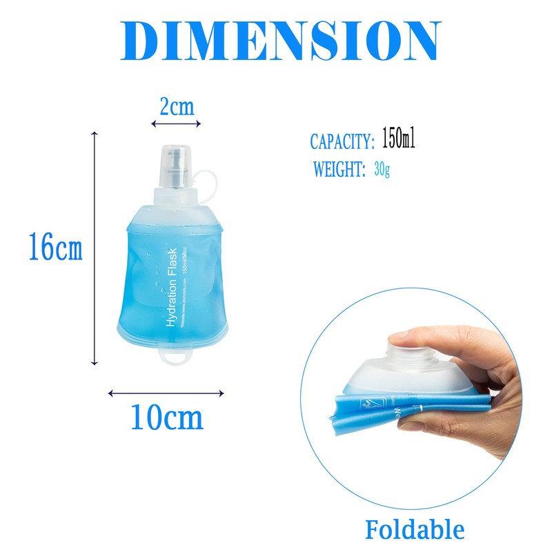 AXEN 150 ml Soft Flask, TPU Foldable Running Hydration Flask,