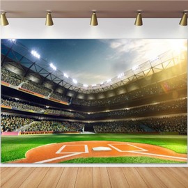 ChloropLastid Baseball Backdrop Baseball Field Stadium Green Photography Backdrop for Kids Ball Fans Birthday Party Decoration Sport Games Photo Props 10x8ft