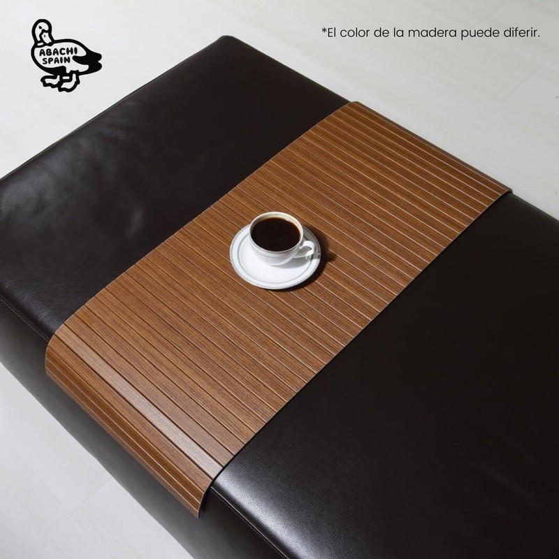 ABACHI WOOD Natural Wood Sofa Tray Heat Resistant Drink Snack