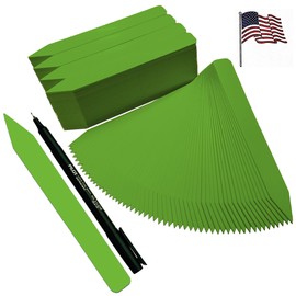TAGKRAFTERS 6" x 5/8" Green Premium Pot Stakes with Marker - 200 Pcs - Plastic Plant Tags and Labels - Nursery Garden Tree Labels Waterproof Writeable | Made in The USA |
