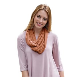 Lina & Lily Premium Modal Jersey Knit Women's Infinity Scarf Loop Lightweight (Camel)