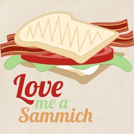 CafePress Love Me A Sammich Tote Bag Reusable Natural Beige Canvas Shopping Bag