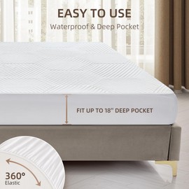 Caperia Twin XL Waterproof Heated Mattress Pad, 9 Heat Settings, Auto Off, Machine Washable, White, 39" x 80" x 17.3" Deep Pocket, Multi-Zone, Smart Digital Control, 5-Year Warranty