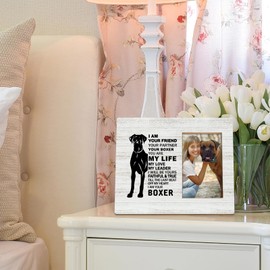 DIENADFX Boxer Dog Gifts for Lovers, Kids, Owner - Decorative Picture Frames, Memorial Frame for 4x6 Photos