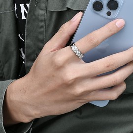 Jude Jewelers 6mm Stainless Steel Half Eternity Cubic Ziron Filled Wedding Band Ring (Silver, 11)