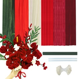 300 piezas de limpieza de tuberías de 6 colores, tallos de chenilla para hacer flores, serie roja, tallos gruesos y esponjosos, perfectos para artes y manualidades, hacer animales y decoración festiva
