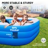 Inflatable Swimming Pool, 130" x 72" x 22" Oversized Thickened
