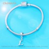 CRISNATA 26 Letter Pendant Charms, Polished 925 Sterling Silver Complete