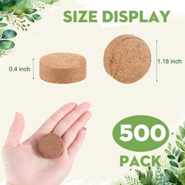Sasylvia 500 Pcs (30mm) Compressed Coconut Coir Fiber Potting Soil Expanding Organic Coconut Coir Pellet Fiber Soil for Potted Plants, Succulents, Agricultural Cultivation, Home Planting