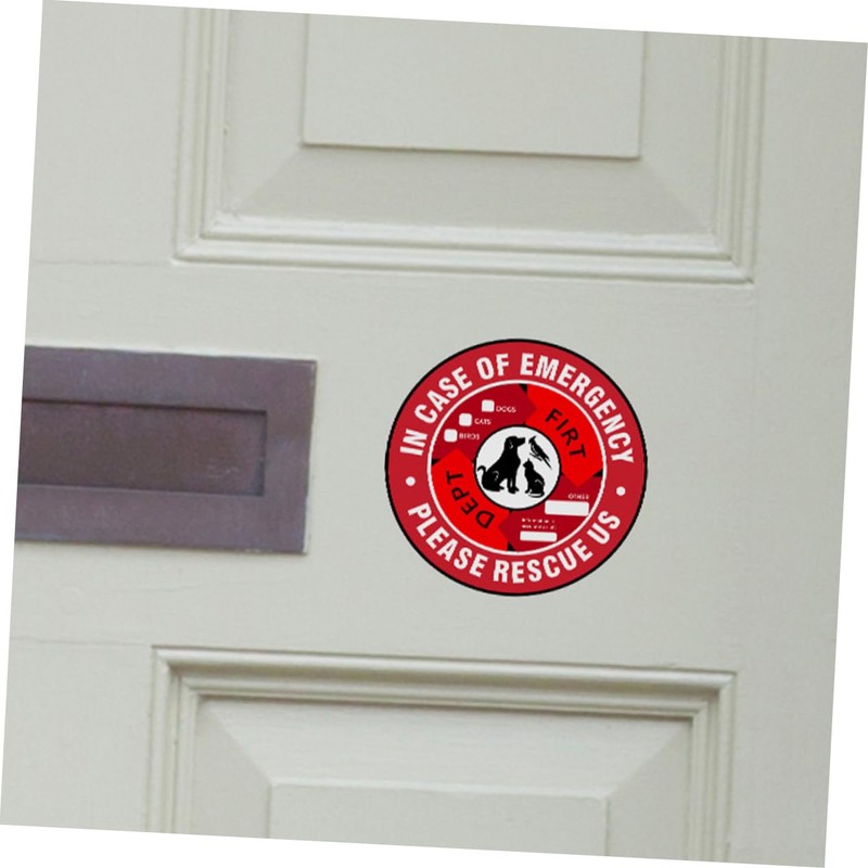 Operitacx 2sets Warning Sign Wall Sticker Pet Emergency Decal Pet