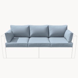 Pakunoda 8-Piece Outdoor Cushions for Patio Furniture Thick Outdoor Chair Cushions Resilient Foam Waterproof Deep Seat Cushion Replacement for 3-Seat Sectional Sets Liner&Cover Light Blue