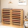 VASMIA Bamboo Stackable Wine Rack,72 Bottles Wine Rack Freestanding Floor,No
