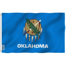 Anley Fly Breeze 3x5 Foot Oklahoma State Flag - Vivid Color and Fade Proof - Canvas Header and Double Stitched - Oklahoma OK Flags Polyester with Brass Grommets 3 X 5 Ft
