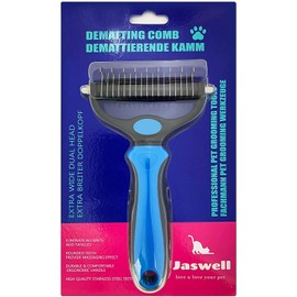 Pet Grooming Tool- 2 Sided Undercoat Rake for Dogs &Cats-Safe and Effective Dematting Comb for Mats&Tangles Removing-No More Nasty Shedding or Flying Hair (MSLS-1)