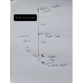 Unbranded Hi Lo 50 lb Mono Fishing Line Rig Single Dropper Loop 4 inch Make Your Own Tackl