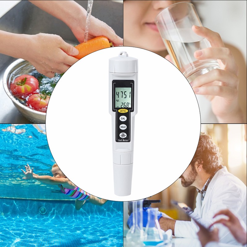 CT3081 Portable Digital Salinometer Salinity Temperature Humidity Tester Meter for