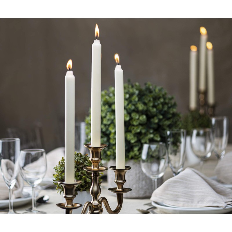 BOLSIUS Ivory Candlesticks Bulk Pack 50 Count - Unscented Dripless