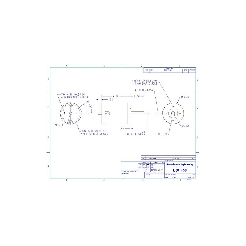 AmpFlow E30-150-24 Brushed Electric Motor, 12V, 24V, or 36 VDC,