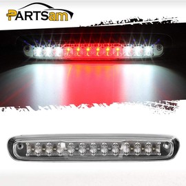Partsam High Mount Stop Light Led Third 3rd Brake Light Replacement for Silverado and Sierra 1500 2500HD 3500HD 2007-2014 Rear Cab Top Roof Tail Cargo Light Lamp(Chrome Housing Clear Lens)