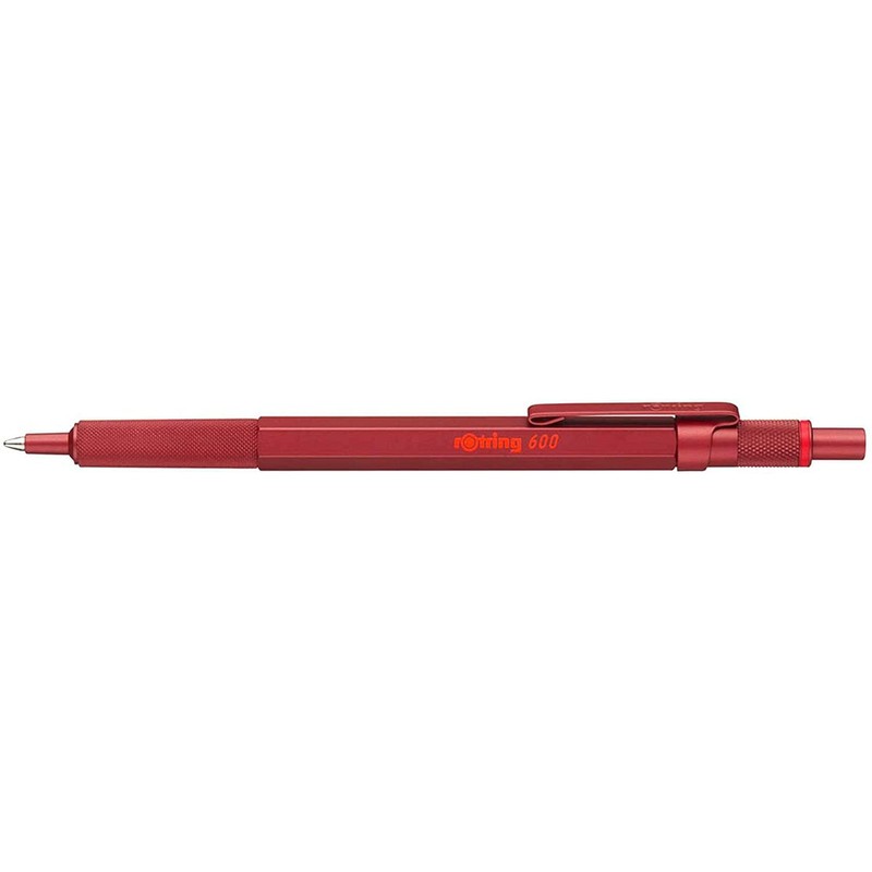 rOtring 600 Ballpoint Pens, Medium Point, Black Ink, Red Barrel,