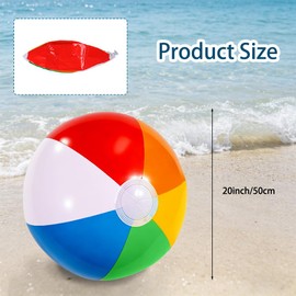 WSepascI Beach Balls, 3 Pack Rainbow Beach Ball, 20 Inch Large Rainbow Inflatable Pool Beach Balls for Swimming Pool Water Games Summer Beaches Party Decorations Supplies