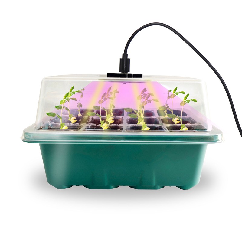 12 Hole Plant Lamp Set with LED Grow Lamp Seedling