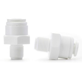 2 Pack 1/4" Quick Connect x 1/4" NPT Fittings for Reverse Osmosis Filter Systems