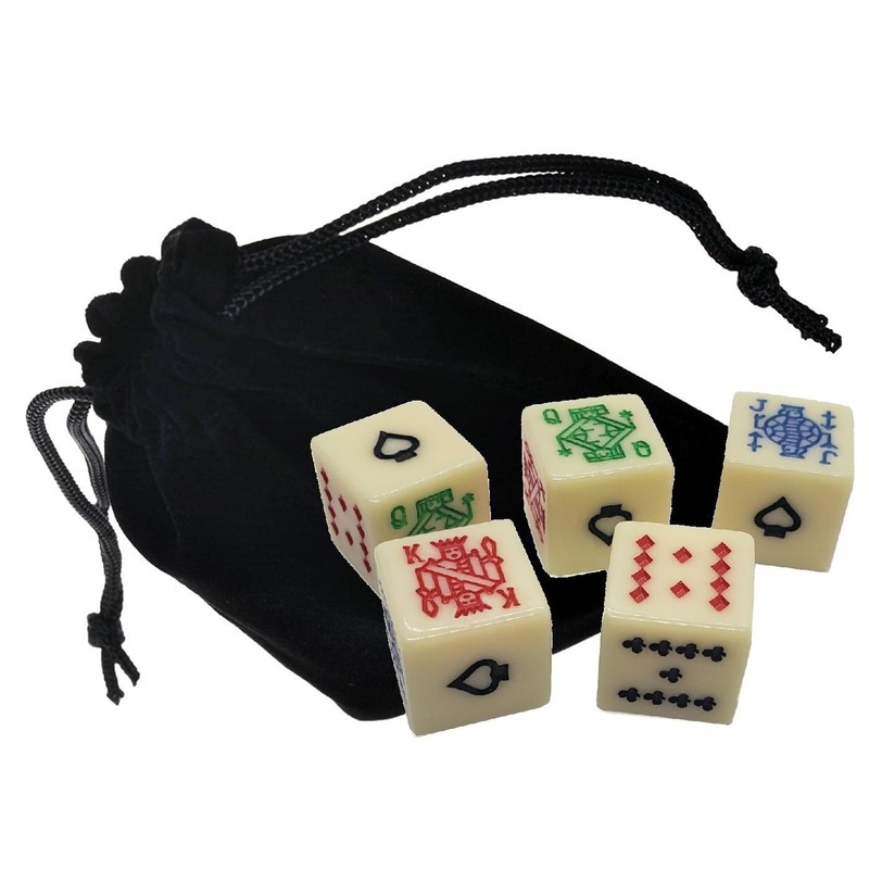 Black PU Leather Dice Cup with 16mm Ivory Tone Poker