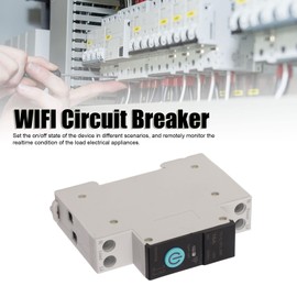 WLAN Circuit Breaker AC 230 V, Wifi Relay Automatic Circuit Breaker Smart Wifi Circuit Breaker Suit for DIN35 DIN Rail Residential Houses Commercial Real Estate (32A)