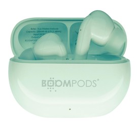 Boompods Echobuds True Wireless Earbuds - Bluetooth Ear Buds with Built-in Mic, 19Hr Playtime, In Ear Headphones Made From Recyled Plastic, IPX4 Water-Resistant Earphones for Music & Calls, Peppermint