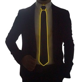 Light Up Fanny Ties Novelty Necktie For Men LED Light Up Ties Costume Accessory (1, Yellow)
