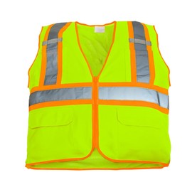 United Pacific High Visibility Reflective Safety Vest w/Zipper & Pockets, 120 GSM Thick, 100% Polyester, 360 Reflective Strips – Yellow – Small