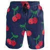 visesunny Red Cherry Pattern Summer Men's Swim Trunks Quick Dry