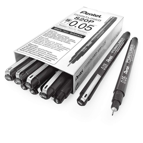 Pentel S20P Pointliner Pigment Liner Technical Drawing Fineliner Pen -