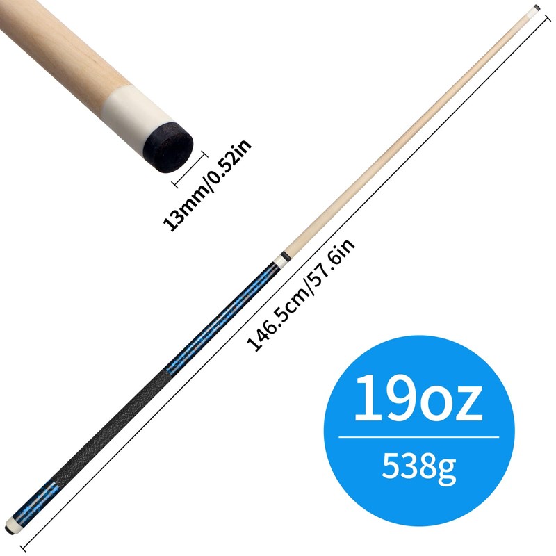Kmise Pool Cue Stick - 58 Inch Pool Cues, 19Oz