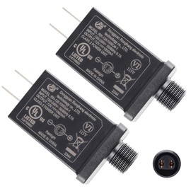 Lorvain 2PCS Replacement Yard Inflatable Adapter 12V 1A, Class 2 Power Supply Adaptor IP44 Waterproof Class 2 Power Unit Transformer Plug for String Light Halloween Christmas Inflatable Decorations