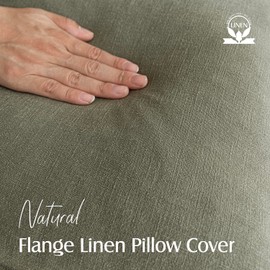 Foindtower Pack of 2, Decorative Linen Soild Throw Pillow Covers Soft Accent Cushion Case Farmhouse Neutral Pillowcase for Chair Couch Sofa Bedroom Living Room Home Decor 18x18 Inch Olive Branch Green