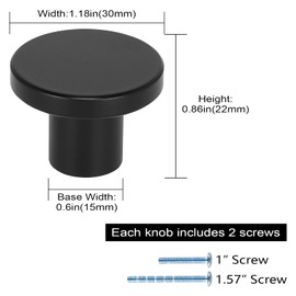 goldenwarm Set of 4 Furniture Knobs, Matte Black Drawer Knob, Black Cabinet Knob, Vintage Kitchen Handles, Black Furniture Handles, Stainless Steel Drawer Knob, Chest of Drawers, Door Handles, Cabinet