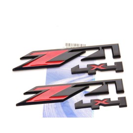 Yoaoo 2Pack OEM Black Red Z71 4x4 Emblems Badges Compatible with Silverado Sierra Tahoe Suburban 1500 2500Hd 3500Hd Decal