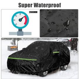 Waterproof Car Cover Compatible with Toyota C-HR 2018-2025, Black 210T Inside Cotton Cover with Door Zippers for Snow Rain Dust Outdoor Protection