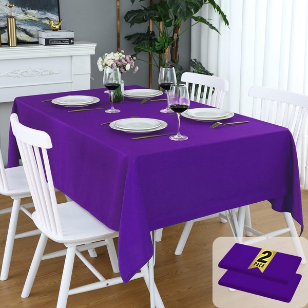 FOLINS&HOME 2 Pack Purple Rectangle Tablecloth - 54 x 54