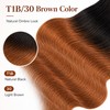 T1B/30 Ombre Light‑Brown Body‑Wave 3‑Piece Hair Bundles, 18‑20‑22 Inches