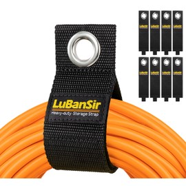 LuBanSir 9 Pack Extension Cord Holder, 17-Inch Heavy Duty Storage Strap for Garage Organization and Storage