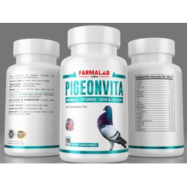 PIGEONVITA para Palomas 100Tabs Vitamins Minerals Aminoacids for Racing Pigeons Show Pigeons Rollers Hens Doves Vitaminas Minerales Aminoacidos
