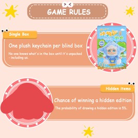 Zoo Tour Series - Vinyl Plush Blind Box, Cute Blind Box Figures, 1PC (1 of 7 Possible Styles) Mystery Box for Girls Boys, Figures Toys for Backpack Pendant Collectible Decoration Birthday Gifts